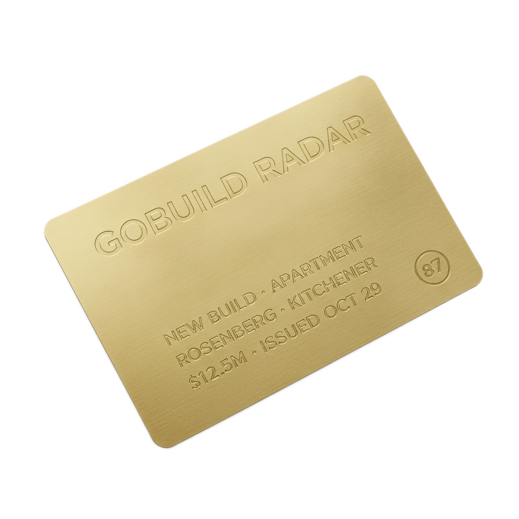 A GoBuild Radar lead card